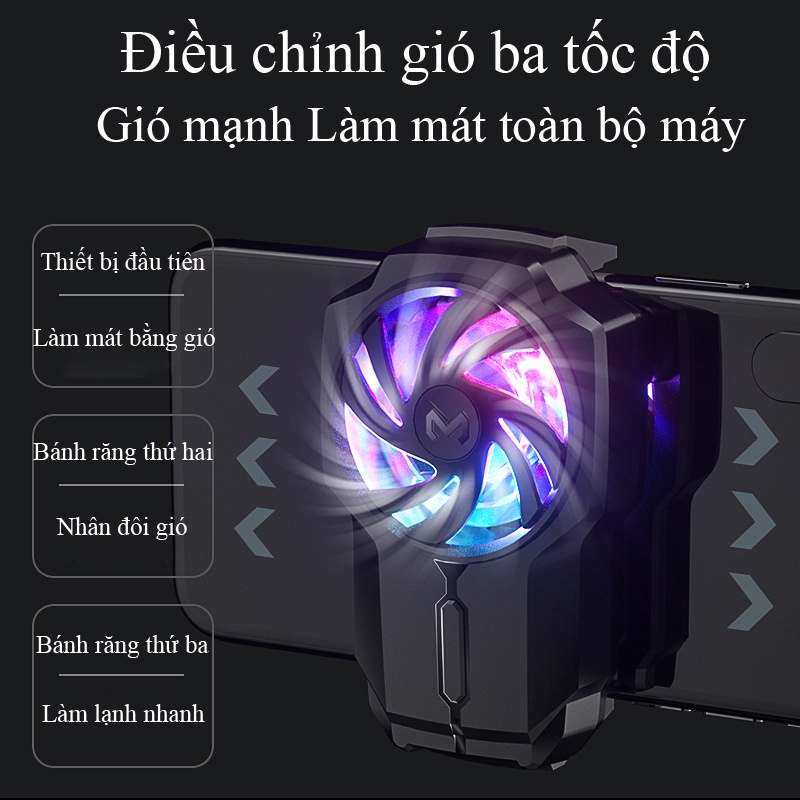 Quạt Tản Nhiệt điện Thoại Memo DL05 Quạt Tản Nhiệt Gaming DL05 Siêu Lạnh Hiển Thị Nhiệt Độ,LED RGB Kẹp Thu Vào 2