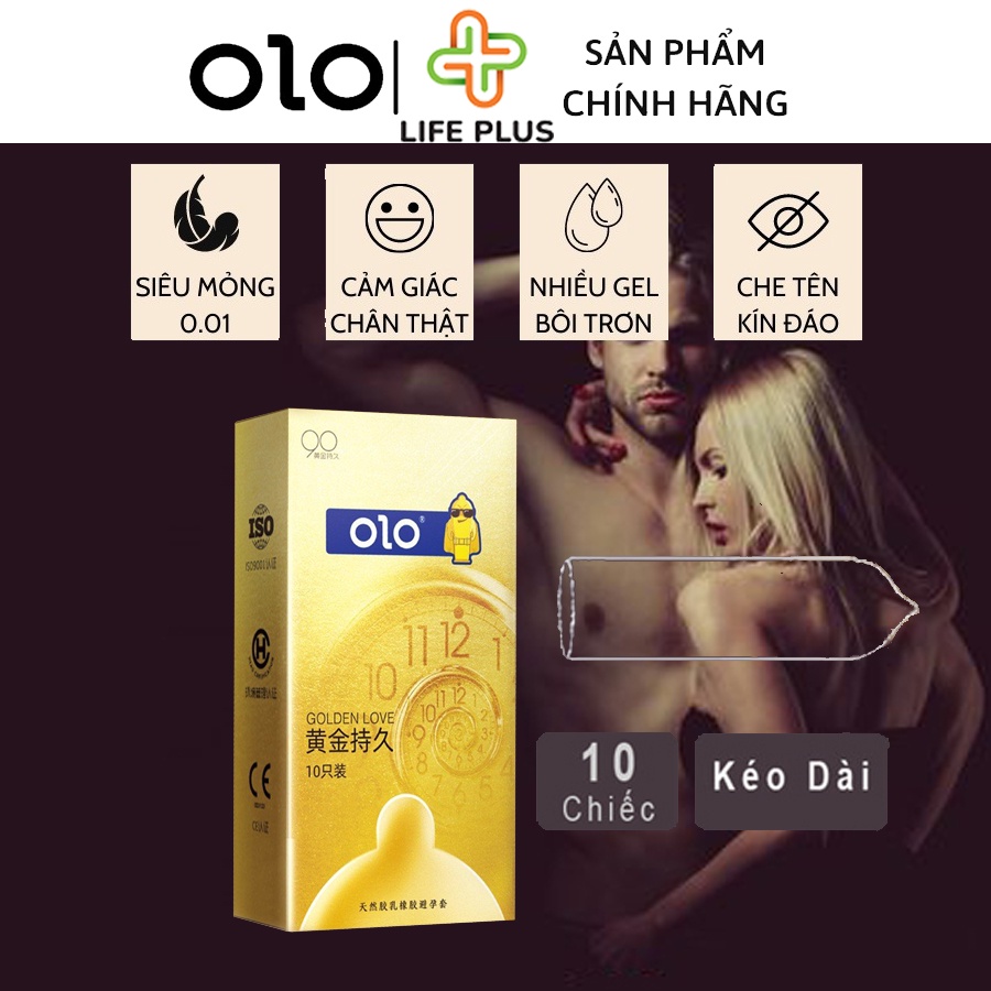 Bao Cao Su Siêu Mỏng Golden Love Gai Hộp 10 bcs Kéo Dài Thời Gian Quan Hệ, Tăng Khoái Cảm. Life Plus Store