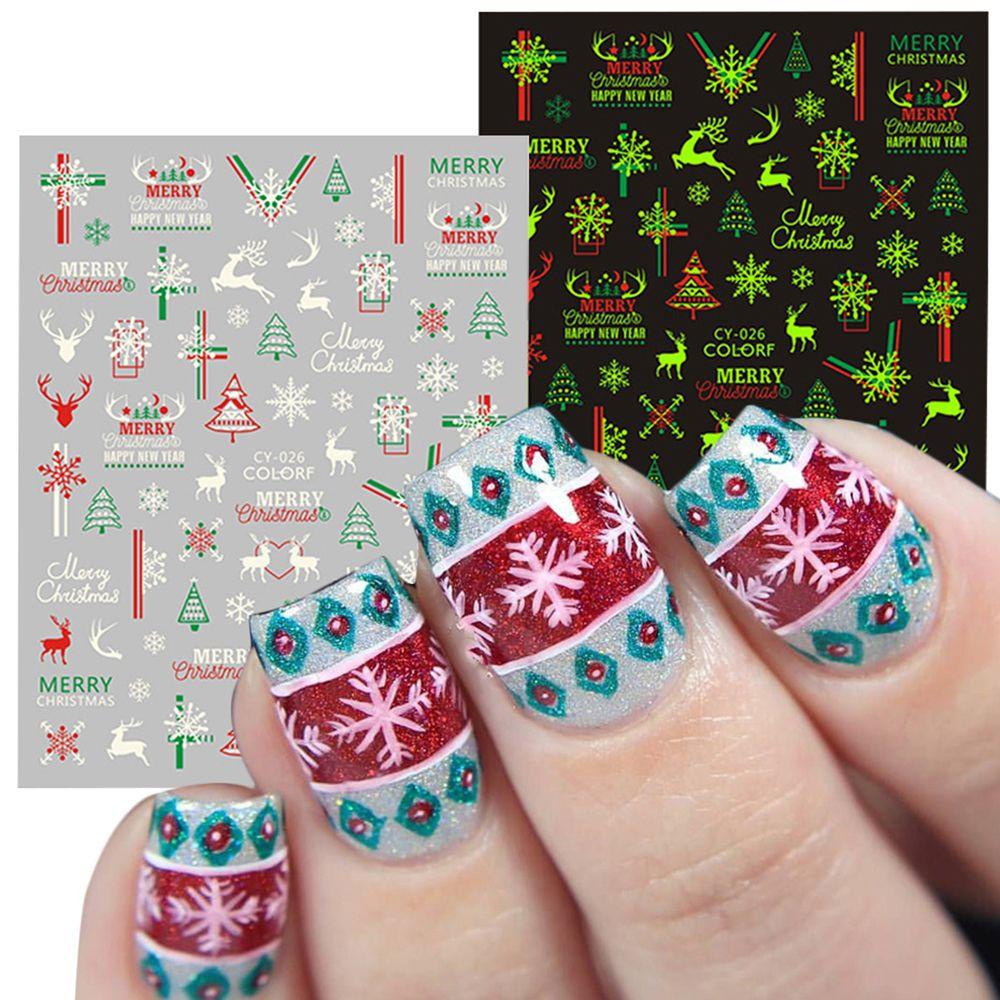 Sticker 3D Phát Quang Dán Móng Nghệ Thuật