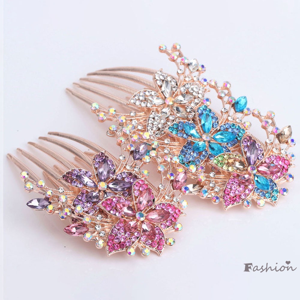 Lược Cài Tóc Đính Đá Trang Trí Cho Cô Dâu Kích Thước 8.50 * 7.00 * 1.00cm