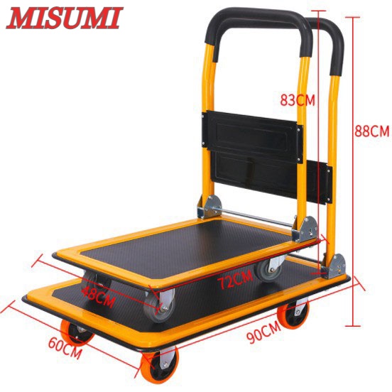 Xe Đẩy hàng gấp gọn 4 bánh Sàn Sắt Xe Gấp Gọn Tải trọng Lớn -XDT04