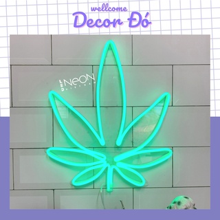 Đèn Neon | Chiếc Lá | KT 35x30cm | tặng Miếng Dán , tặng ADAPTER , tặng 1,5m Dây Điện Tàng Hình |