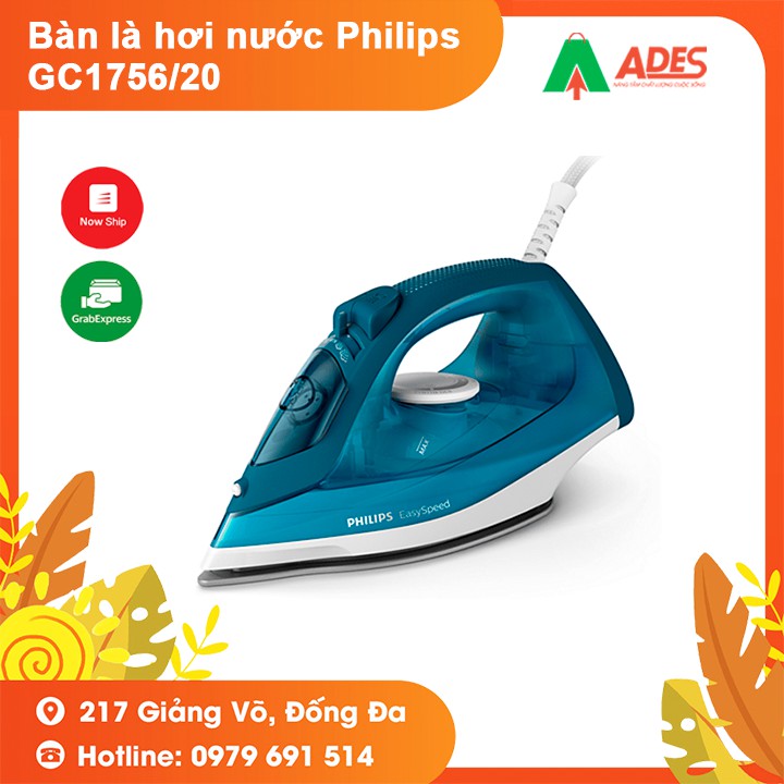 [Mã 154ELSALE2 giảm 7% đơn 300K] Bàn là hơi nước Philips GC1756/20 - Hàng chính hãng