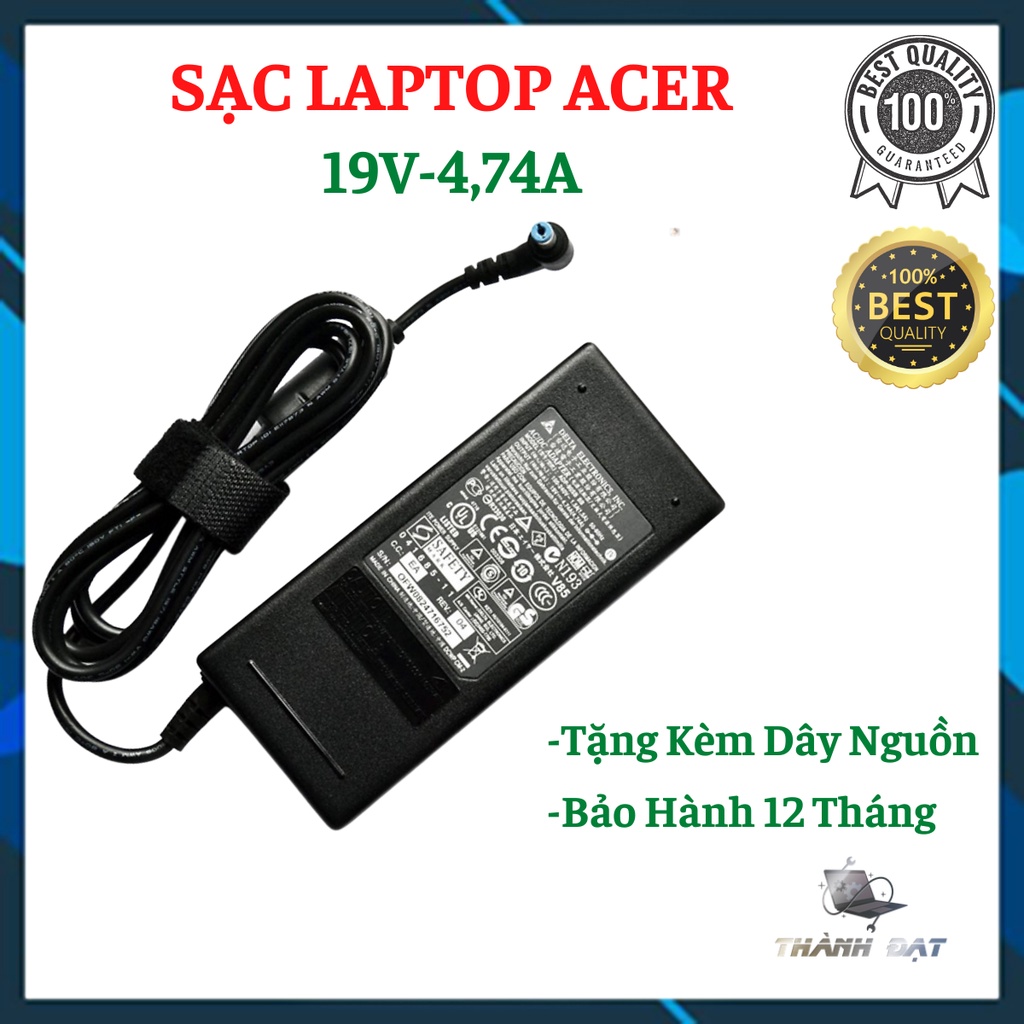 SẠC LAPTOP ACER 19V-4.74A  90W LITEON - TẶNG KÈM DÂY AC SẠC,Bảo hành 12 tháng