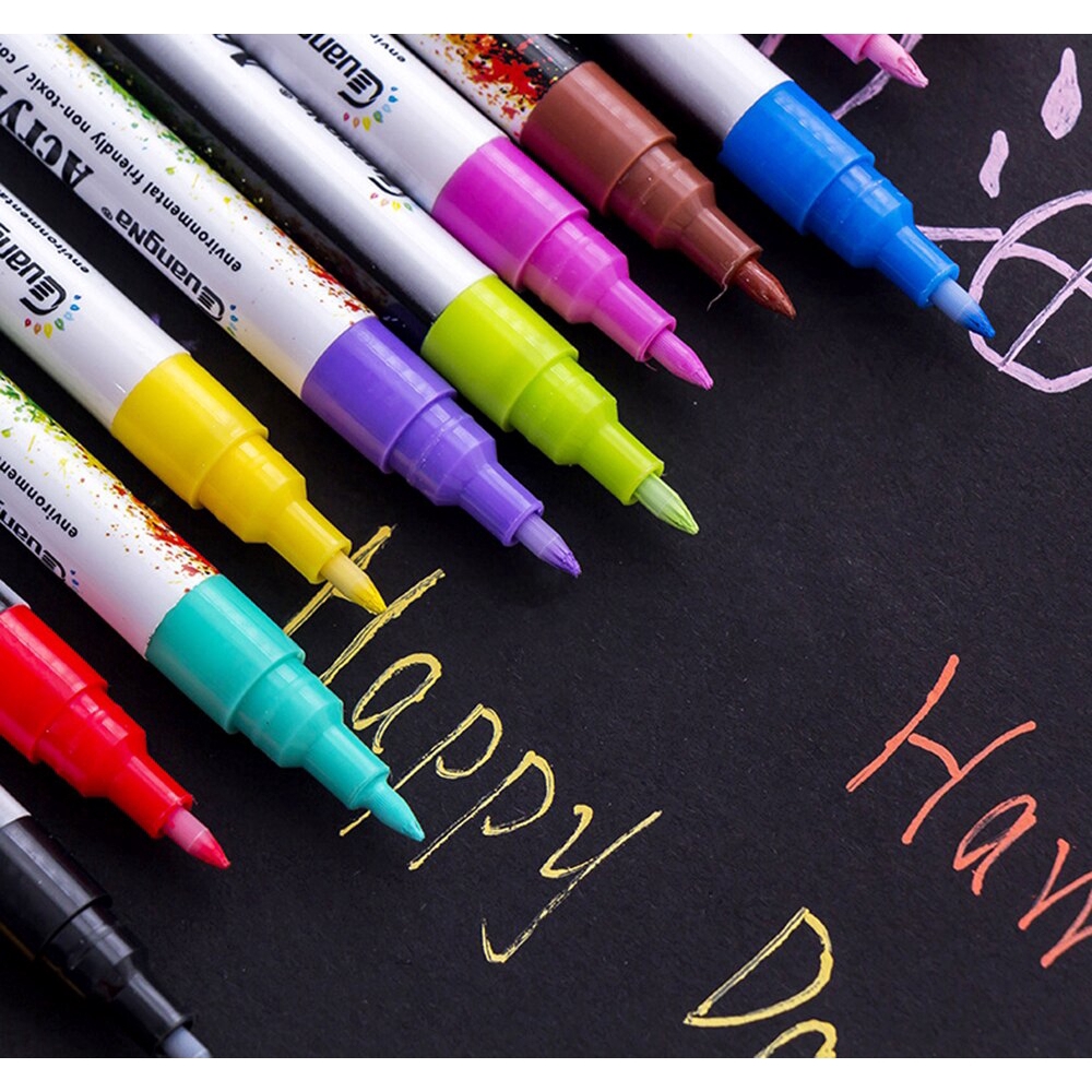 6/12/18 Colors Acrylic Paint Marker Pen Student Kids Beginner Art Painting Supply