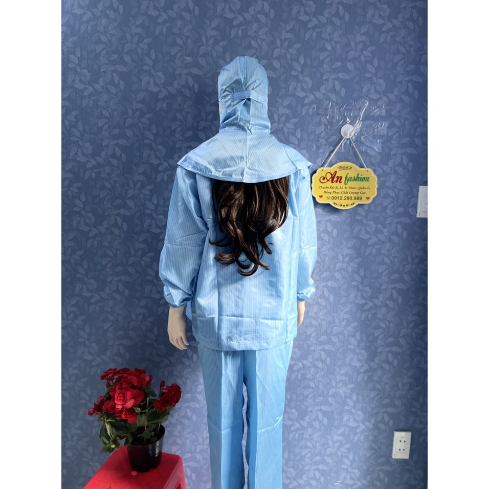 COMBO PHÒNG SẠCH CẢ BỘ (ÁO, QUẦN, NÓN) CHỐNG TĨNH ĐIỆN _ HÌNH CHỤP THẬT