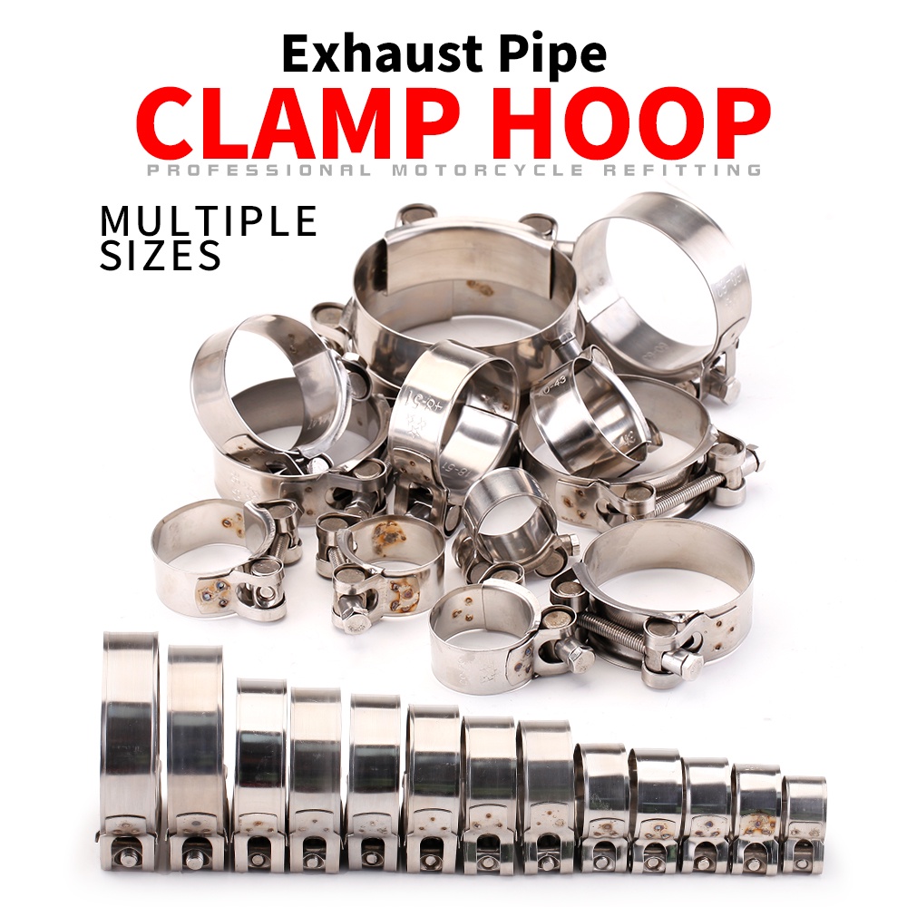 Kẹp Ống Pô Xả Khí 26-85mm Bằng Inox Chuyên Dụng Cho Xe Mô Tô