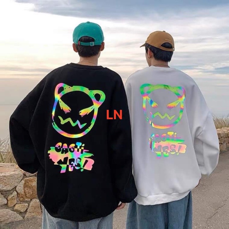 Áo Sweater mặt mèo YES phản quang 7m TH6