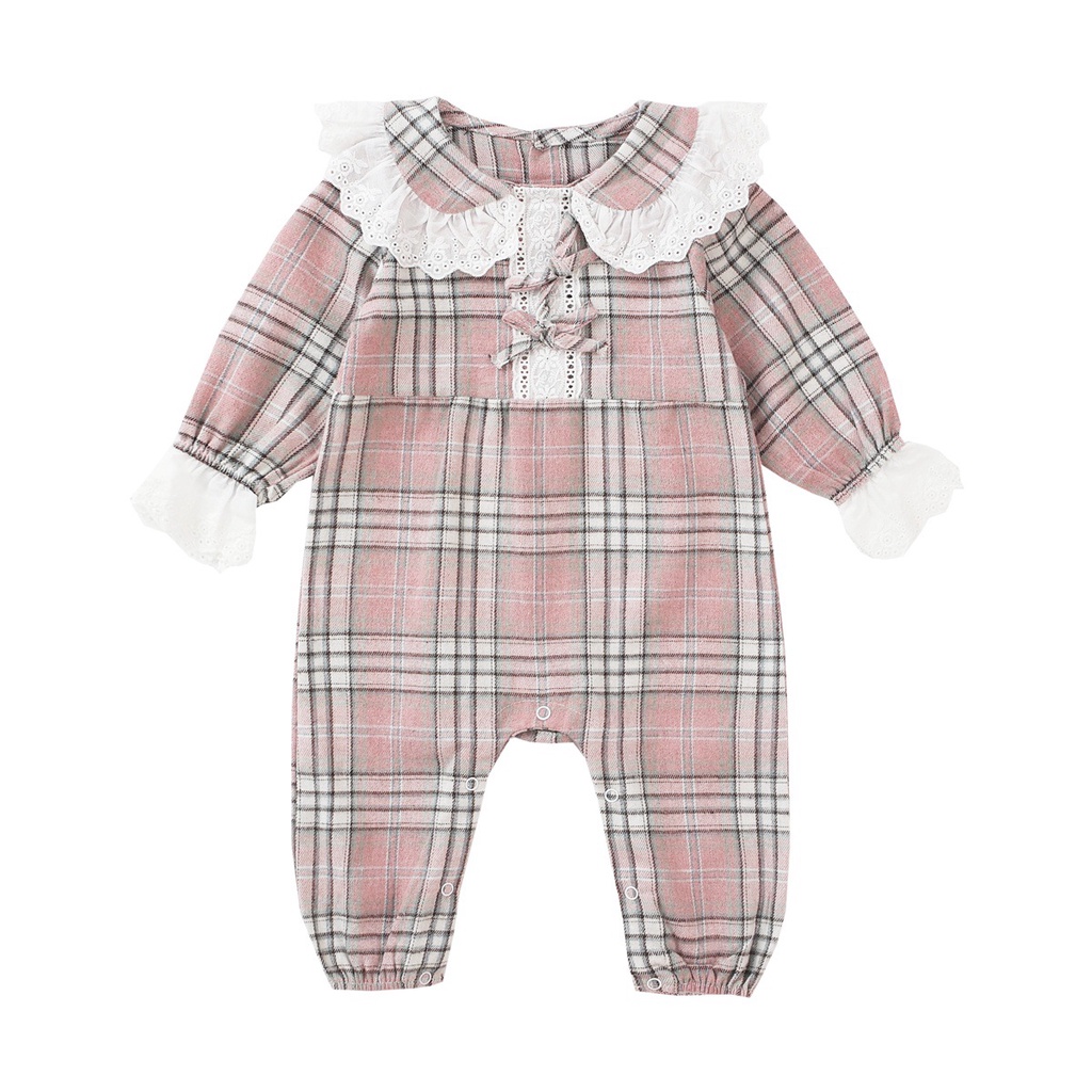 Áo Liền Quần Tay Dài Chất Liệu Cotton In Họa Tiết Dâu Tây Xinh Xắn Cho Bé Gái Sơ Sinh 023