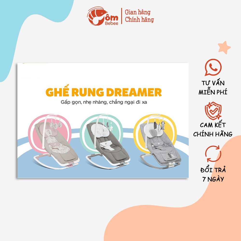 Ghế rung cho bé Joie Dreamer Petite City, Nôi rung gập gọn cao cấp phát nhạc Tôm bebee TB147