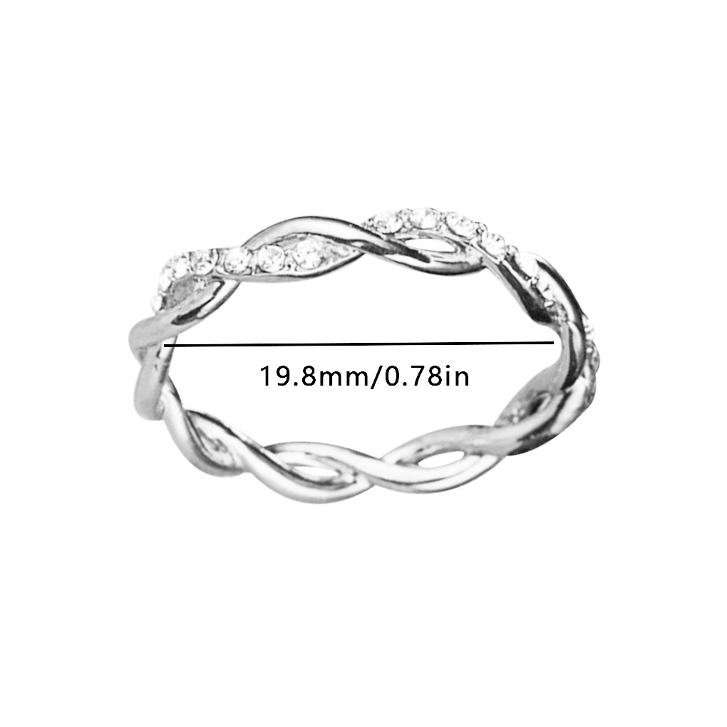 Nhẫn đeo ngón tay đính đá nhân tạo 10 cỡ sang trọng hợp thời trang