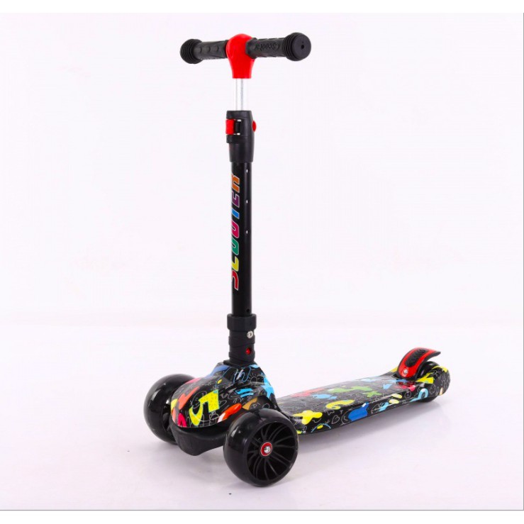 Xe Scooter, Xe Trượt Trẻ Em, Xe Chòi Chân Có Đèn Có Nhạc Hoạ Tiết Graffiti