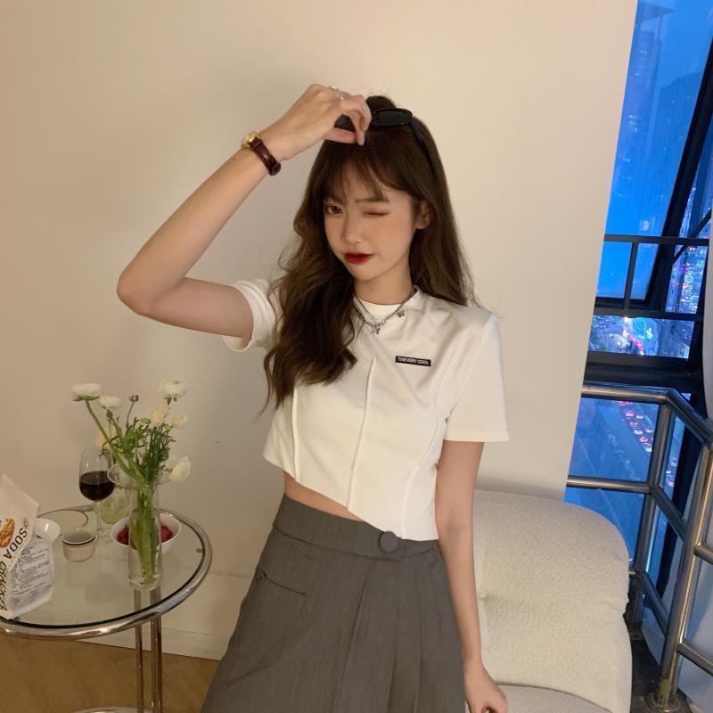 Áo Thun Cộc Tay Eo Cao Phong Cách Hàn Quốc Cho Nữ JL-TX-511