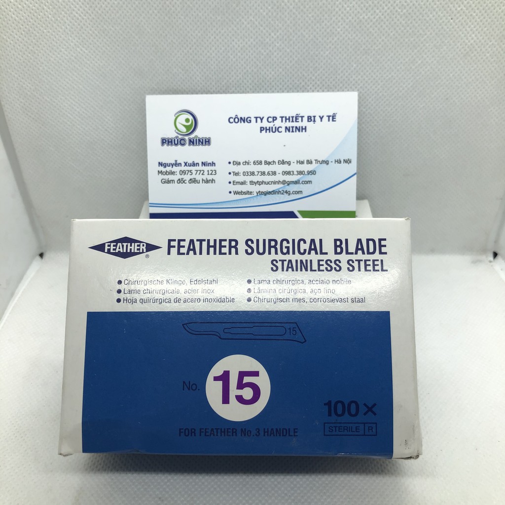 Lưỡi dao mổ phẫu thuật Nhật Frather [Hộp 100c]