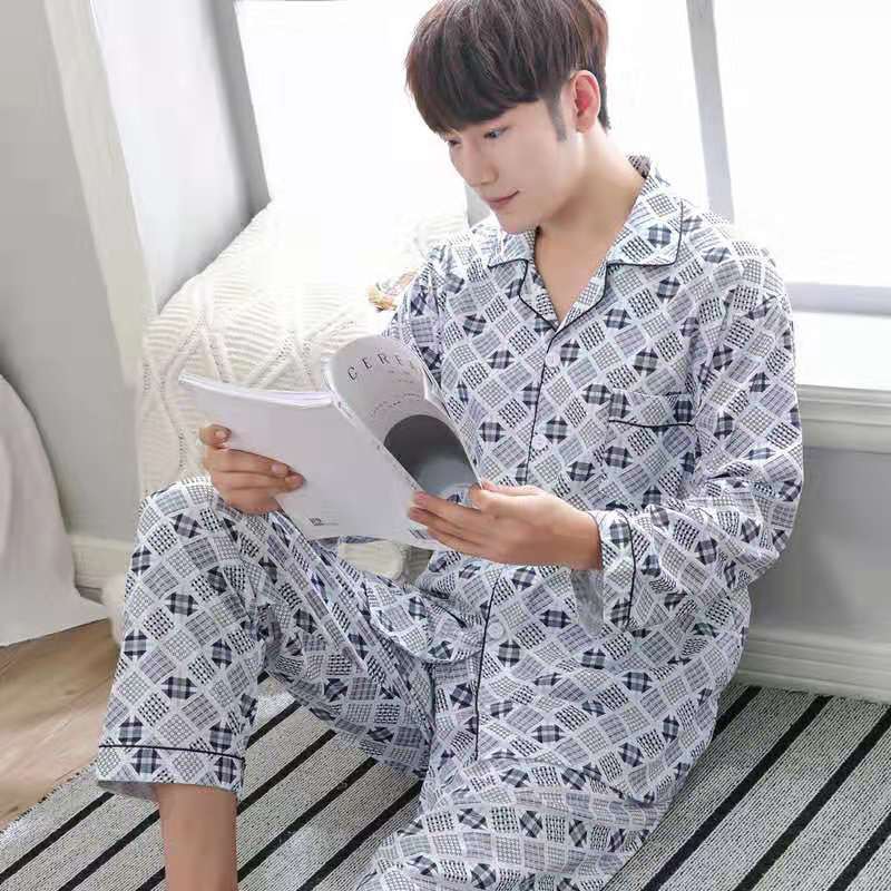 Bộ đồ ngủ pijama dài tay thời trang mặc ở nhà cho nam