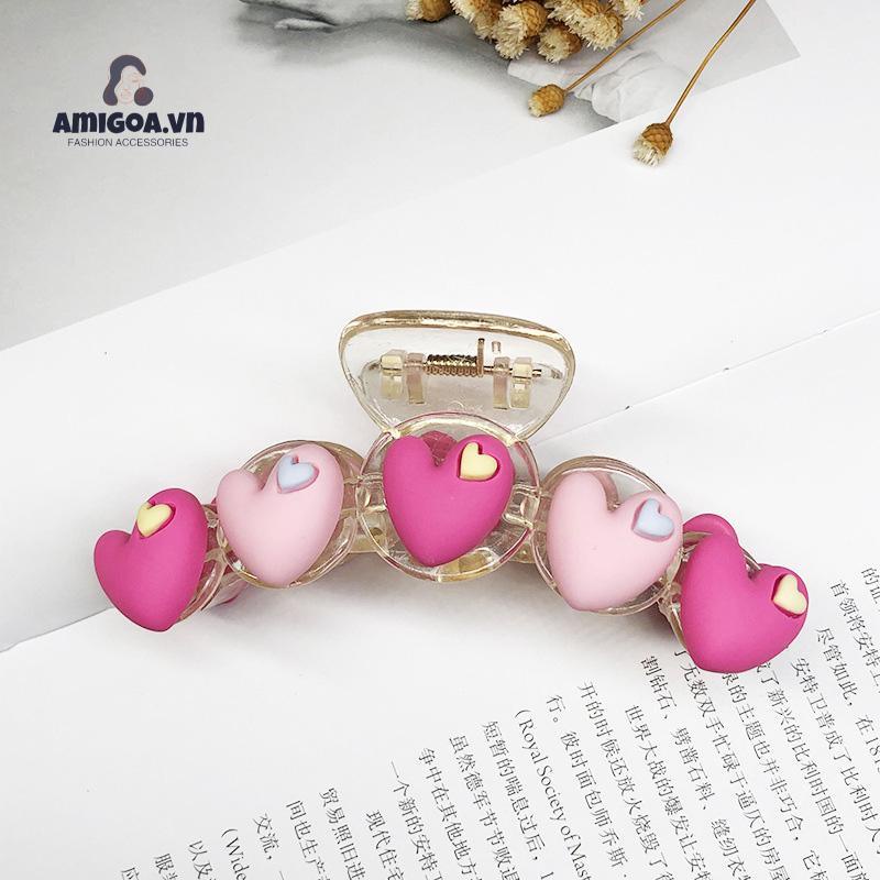 ✨✨Kẹp Tóc Acrylic Hình Trái Tim Cỡ Lớn Xinh Xắn Cho Nữ