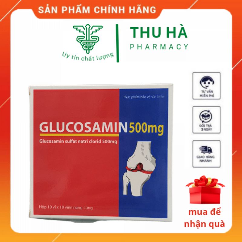 Viên uống dưỡng khớp , bôi trơn sụn khớp Glucosamin 500mg hà tây hôp 10vỉ×10viên