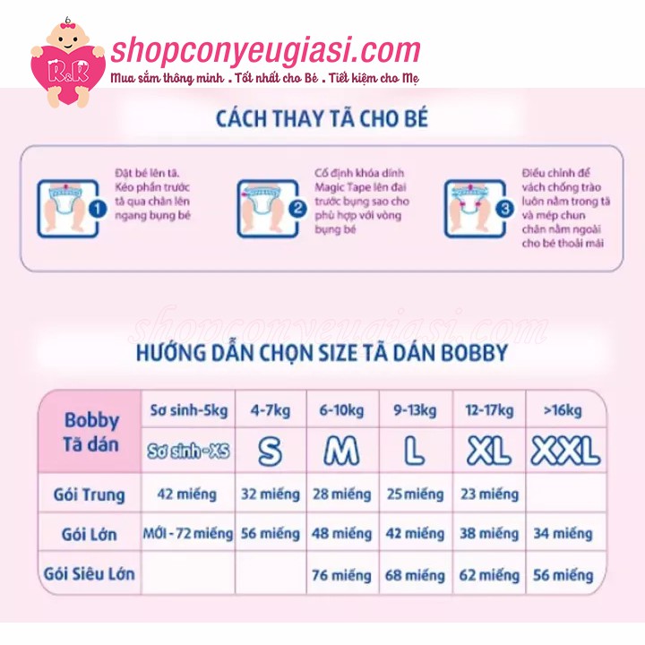 [Có Quà Tặng] Tã Dán Bobby Sơ Sinh XS72/S56/S80 - Tặng Kèm 8 Miếng Tã Dán/Tã Quần