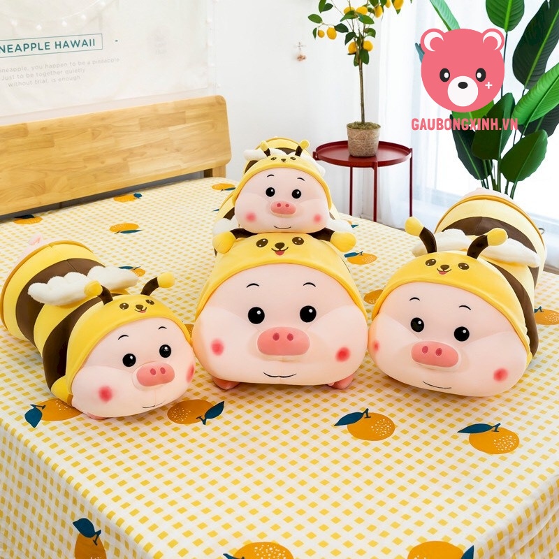 Gấu Bông Lợn Ong đáng yêu đủ size 75cm-1m2, Thú nhồi bông Heo Ong vàng cute, Quà tặng gấu bông gaubongxinh.vn