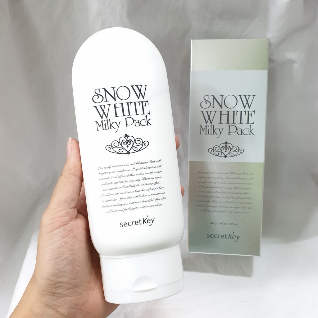 Kem Tắm Làm Trắng Mặt Và Toàn Thân Secret Key Snow White Milky Pack 200g