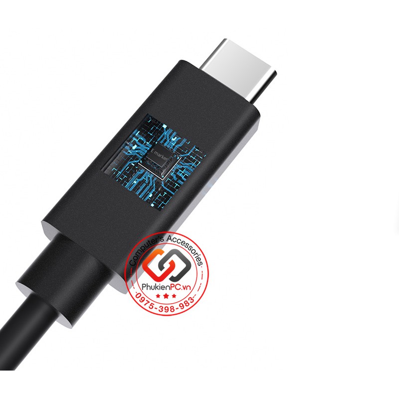 Dây cáp Thunderbolt 3 ngắn 30cm (0.3m) tốc độ 40GB Video Audio 4K, sạc 100W cho Macbook iMac, Mac studio souldcard eGPU
