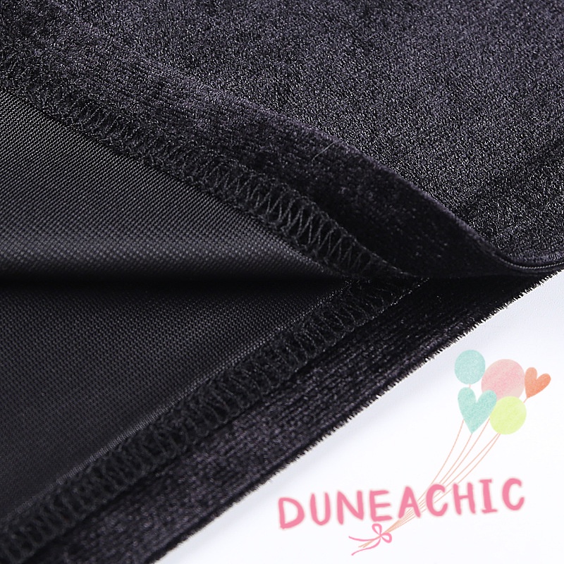 DUNEA Chân Váy Nhung Dáng Dài Xẻ Tà Phong Cách Gothic