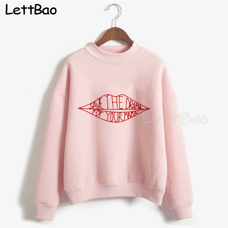 Áo Hoodie Nữ Dáng Rộng In Chữ Save The Drama For Your Mama Friends Tv Show Phong Cách Hàn Quốc