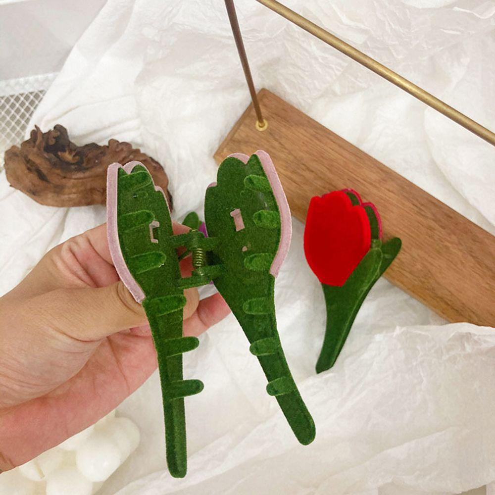 Kẹp Tóc Càng Cua Hình Hoa Tulip Chất Liệu Cao Cấp Thời Trang Thu Đông Cho Nữ