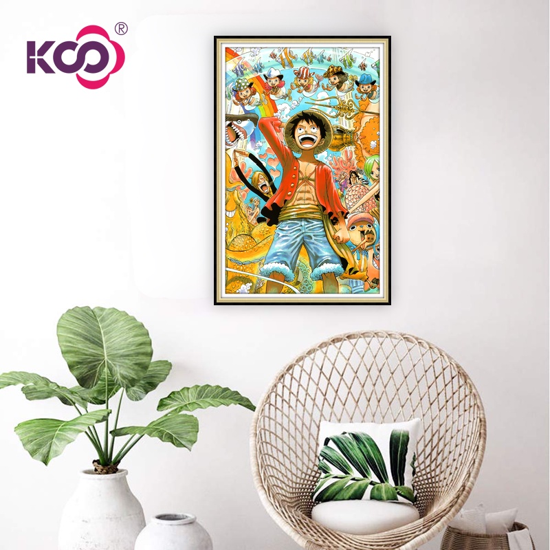 Bộ Tranh Đính Đá Họa Tiết Hoạt Hình One Piece Độc Đáo Dùng Trang Trí