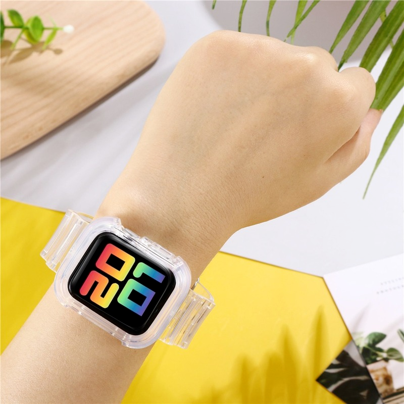 Dây Đeo Đồng Hồ Silicone Trong Suốt Cho Apple Watch Series Se 6 5 4 3 2 Iwatch Band Se 5 4 3 Kích Thước 38mm 40mm 42mm 44mm