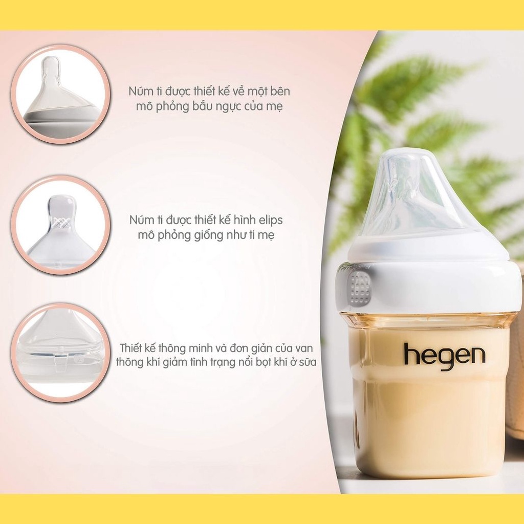 Núm ti Hegen thay thế bình sữa Hegen chính hãng đủ size. Núm ti hegen size 0/1/2/3 và Y cut có van thoát khí chống sặc