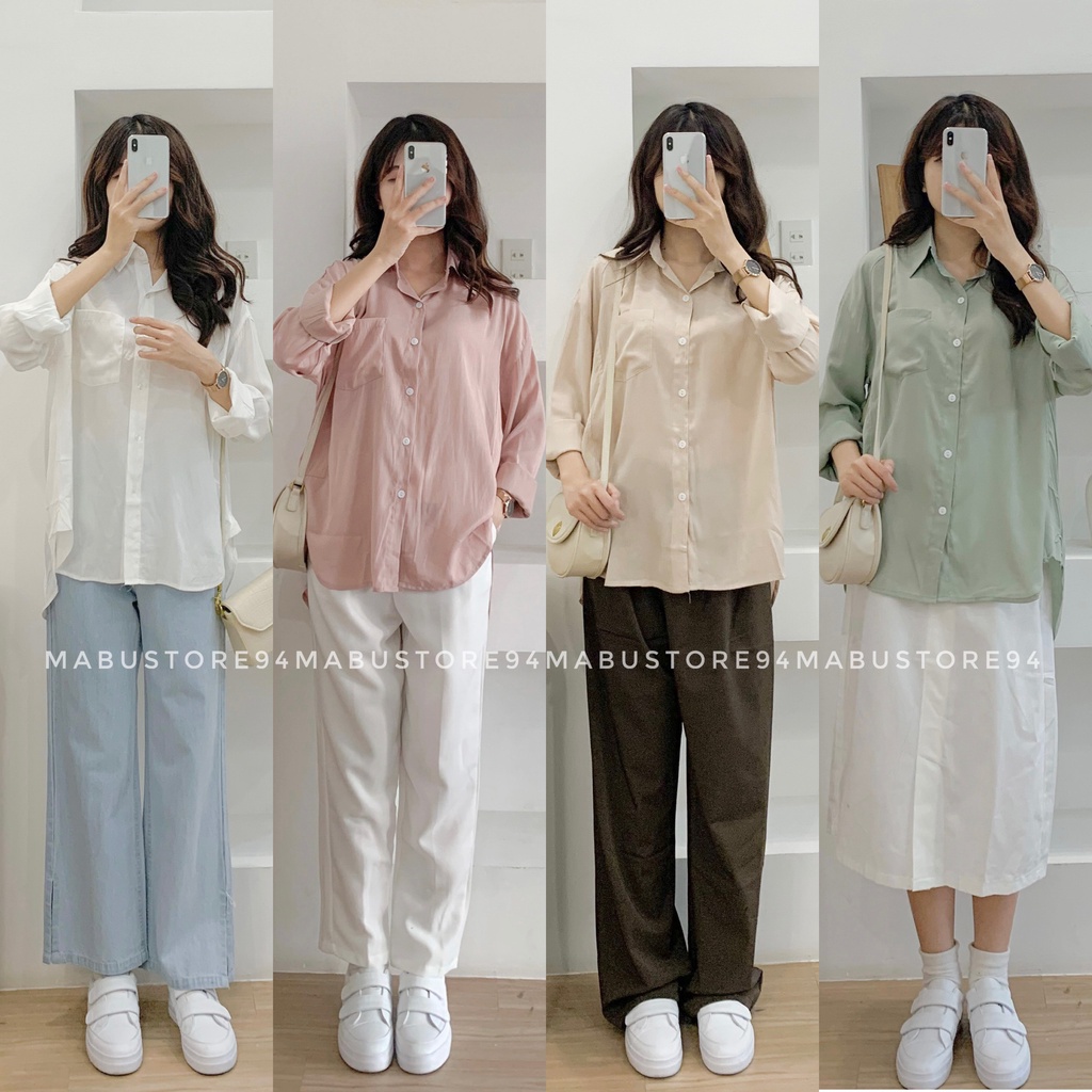 Áo somi dài tay kiểu dáng Hàn Quốc