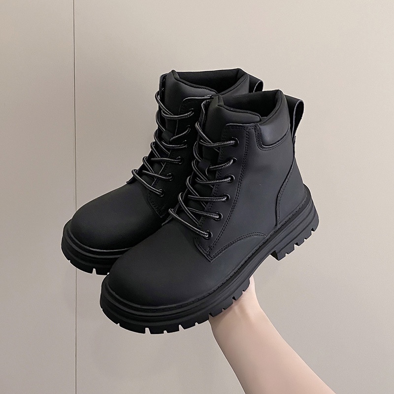Boot nữ thời trang , giày bốt nữ boostmartin đế khâu  5cm chiều cao  da trơn da lộn -Bốt