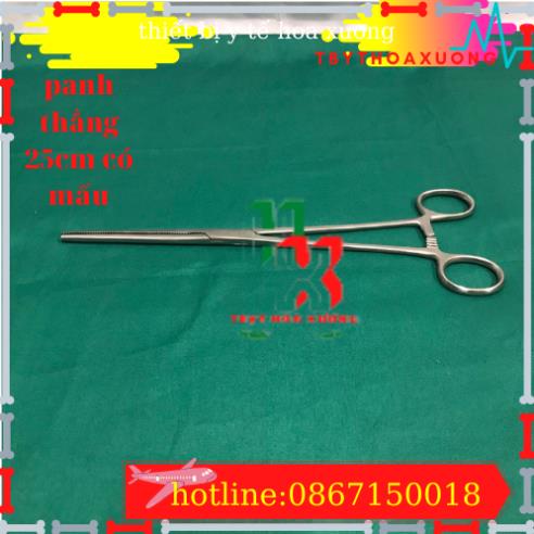 Panh Y Tế, Panh Gắp Phẫu Thuật, Pen Kẹp Y Tế, Panh Thẳng Có Mấu 24cm - Hàng Pakistan