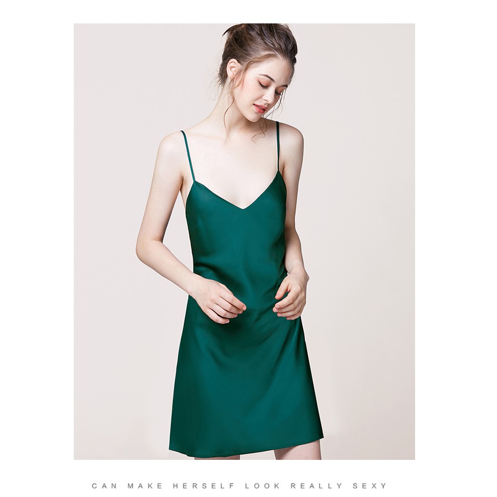 Váy ngủ lụa Hàn cao cấp - Đầm ngủ 2 dây cao cấp - mềm, mịn, mặc mát & không nhăn. | BigBuy360 - bigbuy360.vn