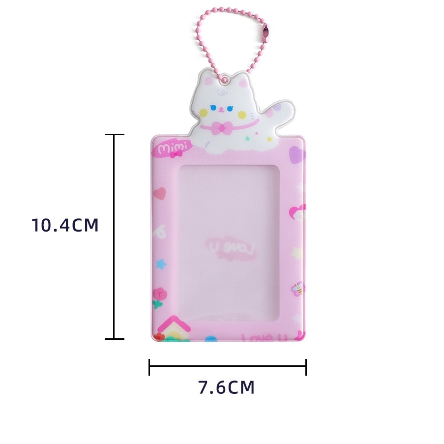 Card Holder Túi Đựng Thẻ Ảnh PVC Kèm Dây Bi Mimi Cat