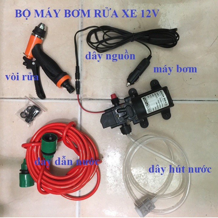 máy rửa xe áp lực cao 12V - máy rửa xe