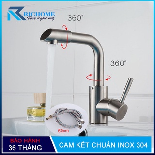 Vòi lavabo nóng lạnh  vòi rửa mặt cắm chậu  OS313 chất liệu inox 304 - bảo hành 3 năm toàn quốc