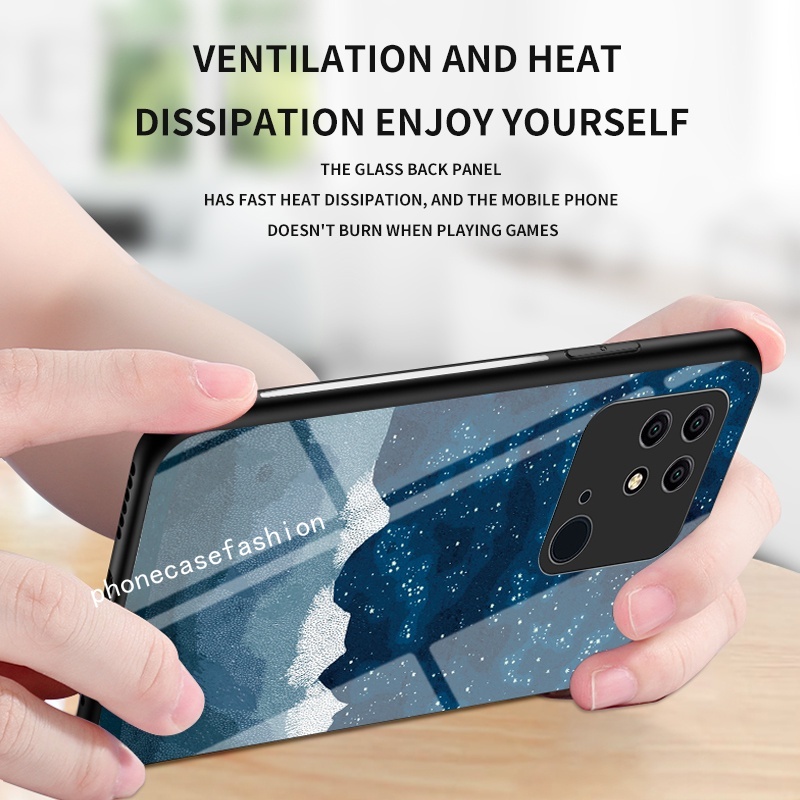 Ốp Điện Thoại Kính Cường Lực Cứng Họa Tiết Đá Hoa Cương Thời Trang Cho Xiaomi Redmi 10c 10 2022 10A