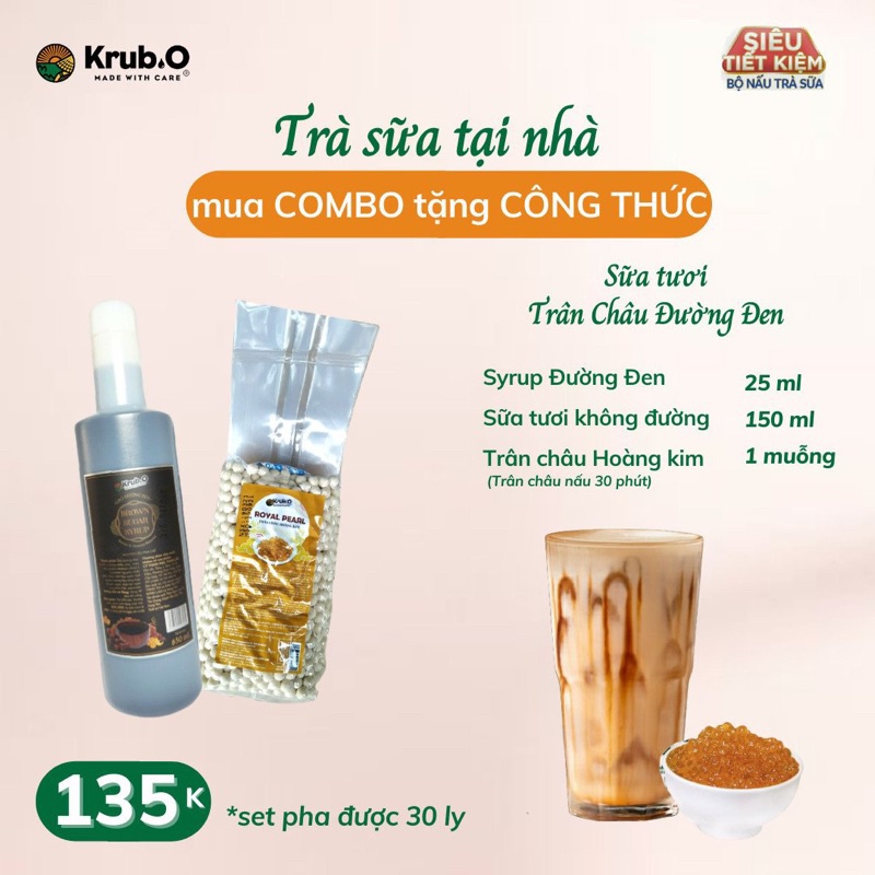 Combo 30 ly sữa tươi trân châu đường đen