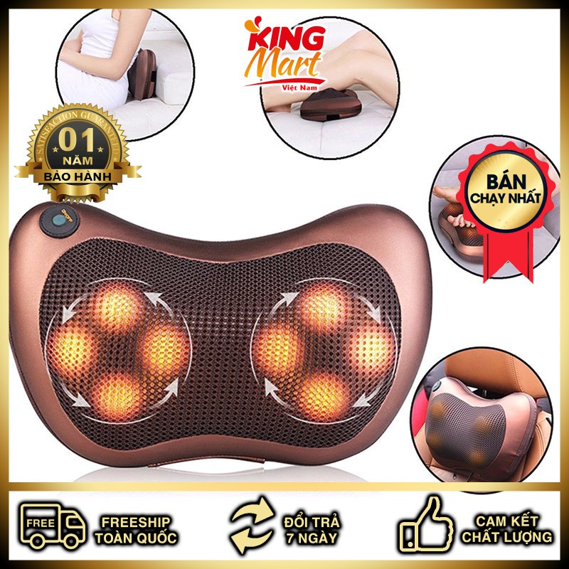 Combo 2 Gối massage hồng ngoại 8 quả cầu cao cấp(Kingmart68)