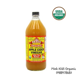 Giấm táo hữu cơ Bragg 946ml [NK Mỹ]
