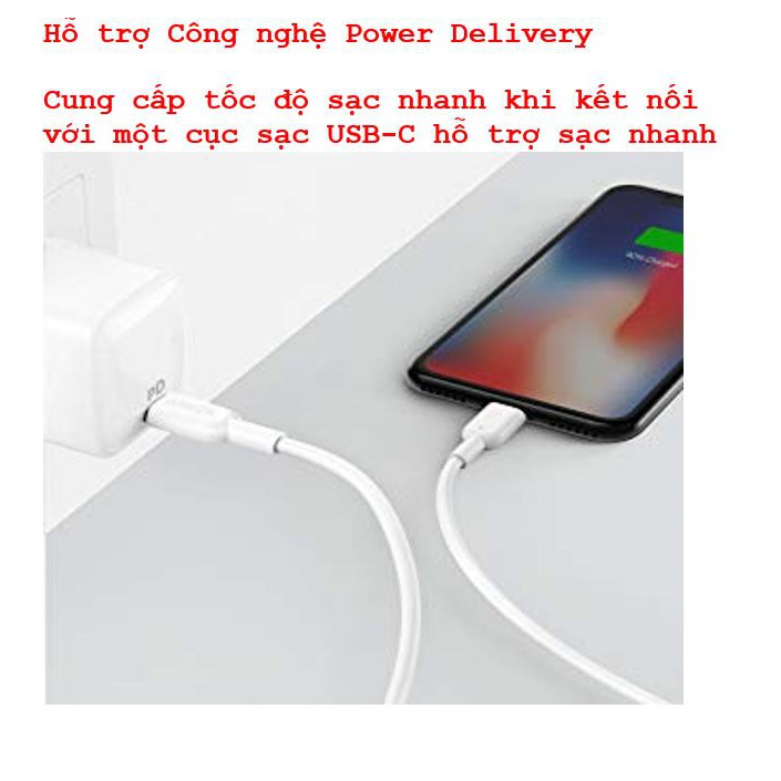 [Mã ELFLASH5 giảm 20K đơn 50K] Cáp Chứng nhận MFI Anker PowerLine II USB-C to Lightning 0.9m - Chính Hãng