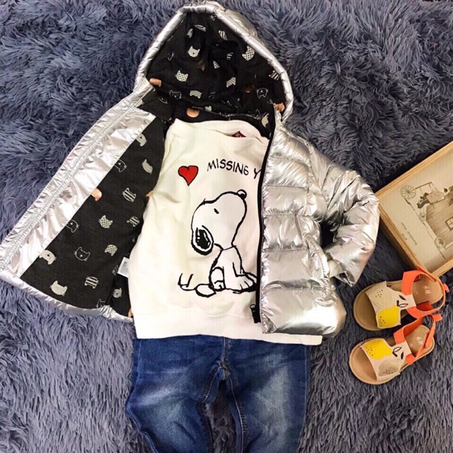 Áo phao bạc Zara girl