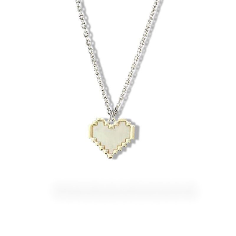 Dây Chuyền Mặt Trái Tim Màu Hồng Dễ Thương Cho Nữ