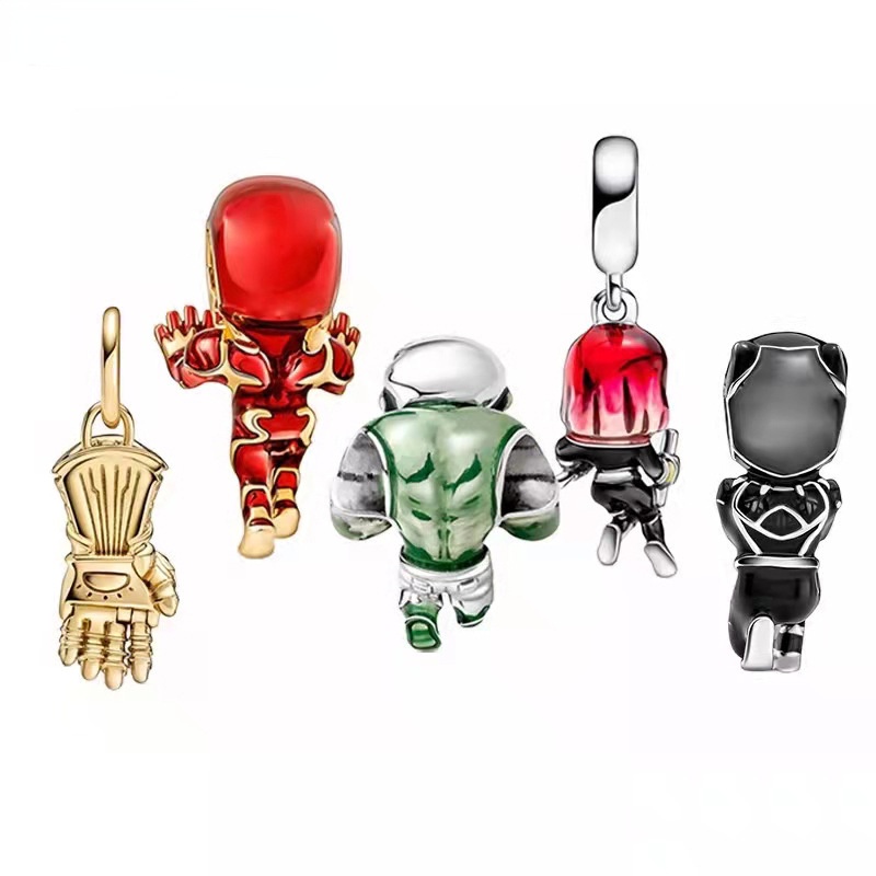 Hạt Charm Bạc 925 Hình Marvel The Avengers Iron Man Dùng Làm Trang Sức Vòng Tay / Vòng cổ DIY