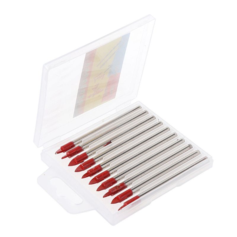 Bộ 10 Mũi Khoan Kính / Gạch Men / Cacbua 3 / 16 &quot;Chuyên Dụng