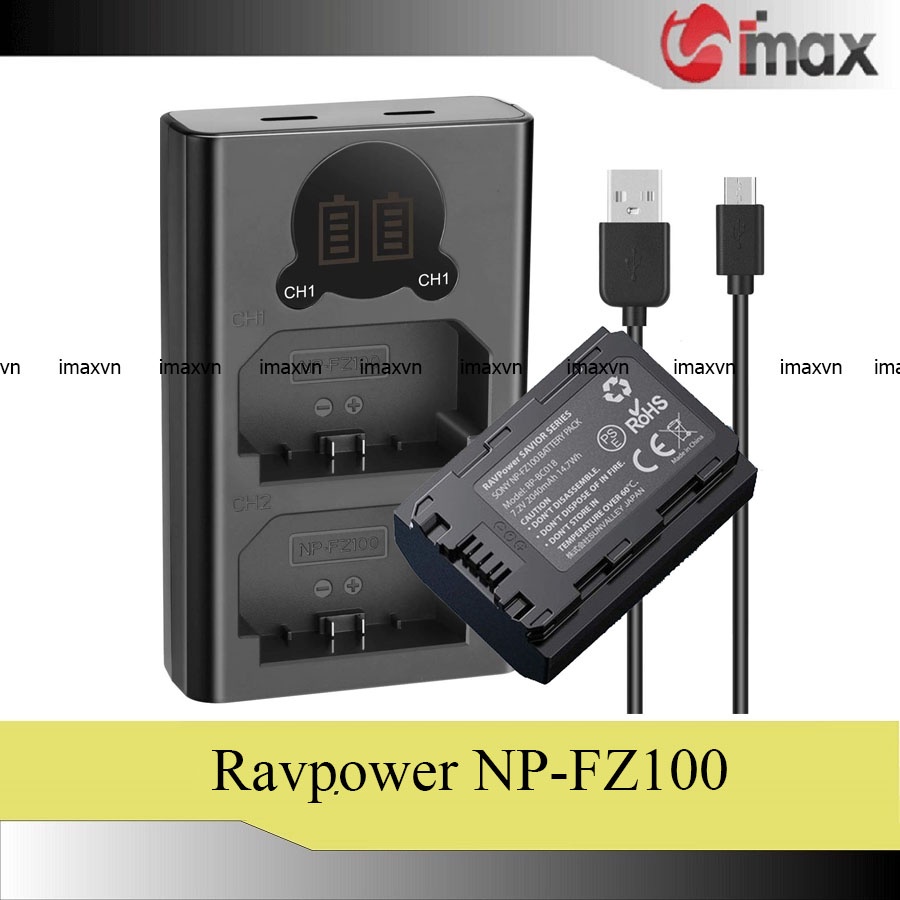 Bộ 1 pin 1 sạc máy ảnh Ravpower cho Sony NP-FZ100