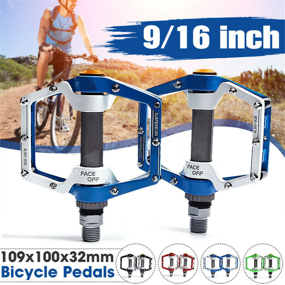 LANFY Outdoor Bike Pedals Ultralight Bike Parts Bicycle Pedal Aluminum Durable Mountain Bike MTB Bicycle Sealed Bearing 9/16" Cycling Accessories blue/green/white