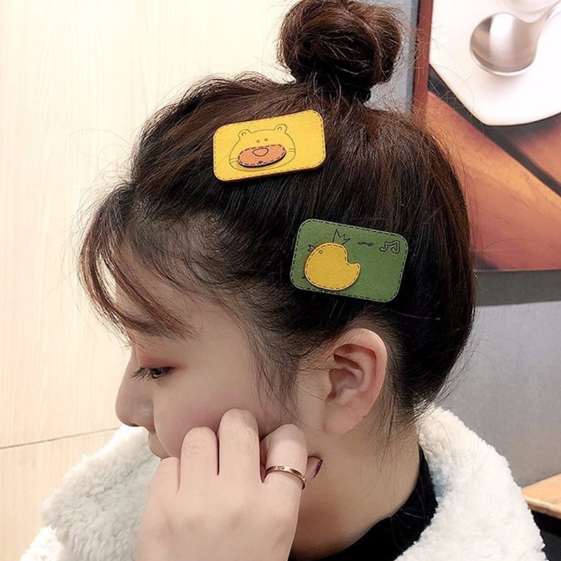 (Hàng Mới Về) Set Miếng Dán Tóc Tạo Hình Động Vật Dễ Thương Dành Cho Nữ
